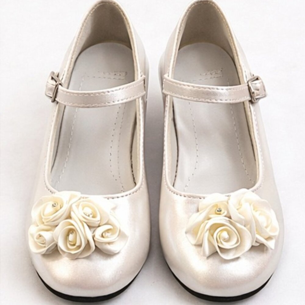 Patent Leather Mary Jane Satin Rosette Flower Girls Dress Shoes 3-Pair Wholesale - Picture 4 of 7